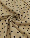 Tecido Viscose Texturizada Pingos Irregulares Preto e Bege