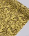 Tecido Viscose Folhas em Tranças Marrom e Amarelo