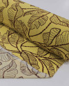 Tecido Viscose Folhas em Tranças Marrom e Amarelo