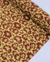 Tecido Viscose Texturizada Tapete Floral Abstrato Marrom e Amarelo