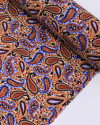 Tecido Viscose Texturizada Estampa Paisley Colorido e Bege