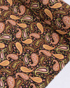 Tecido Viscose Texturizada Estampa Paisley Tons Terrosos e Preto