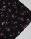 Tecido Viscose Texturizada Buquê Floral Colorido e Preto