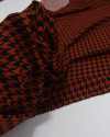 Tecido Viscose Texturizada Pied Poule Preto e Telha