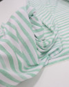 Tecido Viscose Texturizada Listrado Verde Estonado e Branco