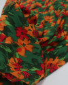 Tecido Viscose Texturizada Flores em Aquarela Laranja, Vermelho e Verde