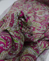 Tecido Viscose Texturizada Estampa Boho Verde e Rosa