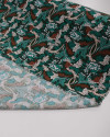 Tecido Viscose Texturizada Folhas Diversas Marrom e Tons de Verde