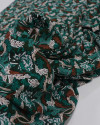 Tecido Viscose Texturizada Folhas Diversas Marrom e Tons de Verde