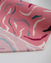 Tecido Viscose Texturizada Macro Riscos Colorido e Rosa Chiclete