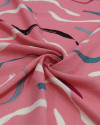 Tecido Viscose Texturizada Macro Riscos Colorido e Rosa Chiclete