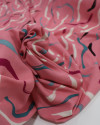 Tecido Viscose Texturizada Macro Riscos Colorido e Rosa Chiclete