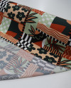 Tecido Viscose Texturizada Multi Estampa Terracota e Verde