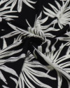 Tecido Viscose Texturizada Macro Folhagem Offwhite e Preto