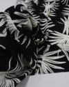 Tecido Viscose Texturizada Macro Folhagem Offwhite e Preto