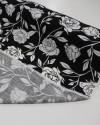 Tecido Viscose Texturizada Rosas P/B