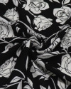 Tecido Viscose Texturizada Rosas P/B