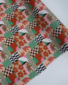 Tecido Viscose Texturizada Multi Estampa Terracota e Rosa