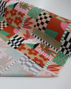 Tecido Viscose Texturizada Multi Estampa Terracota e Rosa