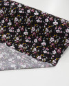 Tecido Viscose Texturizada Liberty Ameixa, Branco e Preto