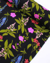 Tecido Viscose Jardim Floral Colorido e Preto