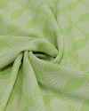Tecido Crepe Koshibo Estampa Geométrica Creme e Verde Lima