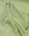 Tecido Crepe Koshibo Estampa Geométrica Creme e Verde Lima
