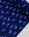 Tecido Crepe Koshibo Buquê Floral Tons de Azul