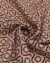 Tecido Crepe Chiffon Grosso Estampa Multi Geométrica Marrom, Rosa e Bege
