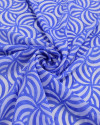 Tecido Crepe Chiffon Grosso Ilusão de Ótica Branco e Azul