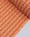 Tecido Crepe Koshibo Estampa Geométrica Creme e Laranja