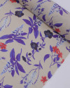 Tecido Viscose Ramos Florais Colorido e Bege
