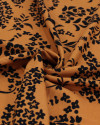 Tecido Viscose Cashmere Floral Preto e Ferrugem