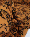 Tecido Viscose Cashmere Floral Preto e Ferrugem