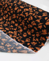Tecido Viscose Tapete Floral Abstrato Ferrugem e Preto