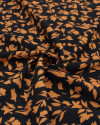 Tecido Viscose Tapete Floral Abstrato Ferrugem e Preto (0.9m)