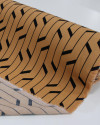 Tecido Viscose Listras Abstratas Preto e Argila