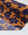 Tecido Viscose Macro Floral Abstrato Azul Marinho e Ferrugem