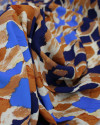 Tecido Viscose Estampa Abstrata Tons de azul e Terracota