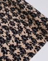 Tecido Viscose Macro Floral Abstrato Preto e Nude