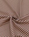 Tecido Viscose Listrado Creme e Castanho