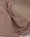 Tecido Viscose Listrado Creme e Castanho