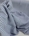 Tecido Viscose Listrado Azul e Offwhite