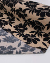 Tecido Viscose Macro Floral Abstrato Preto e Nude