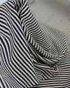 Tecido Viscose Listrado Preto e Creme
