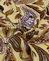 Tecido Viscose Texturizada Macro Ramos em Cashmere Marrom e Amarelo