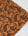 Tecido Viscose Cashmere Floral Preto e Ferrugem