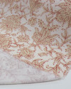 Tecido Linho Misto Estampado Macro Floral Indiano Bege e Offwhite