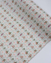 Tecido Linho Misto Estampado Multi Floral Contornado Coral, Verde e Offwhite