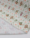 Tecido Linho Misto Estampado Multi Floral Contornado Coral, Verde e Offwhite
